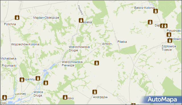 mapa Węgliska gmina Modliborzyce, Węgliska gmina Modliborzyce na mapie Targeo