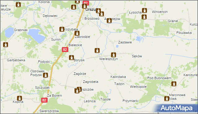 mapa Wereszczyn, Wereszczyn na mapie Targeo