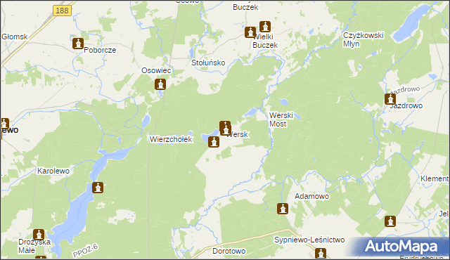mapa Wersk, Wersk na mapie Targeo