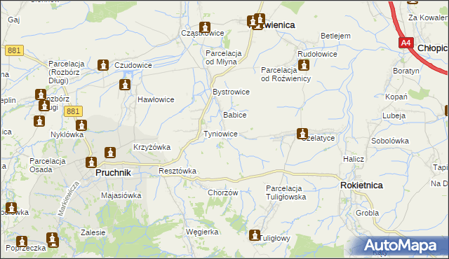 mapa Więckowice gmina Roźwienica, Więckowice gmina Roźwienica na mapie Targeo