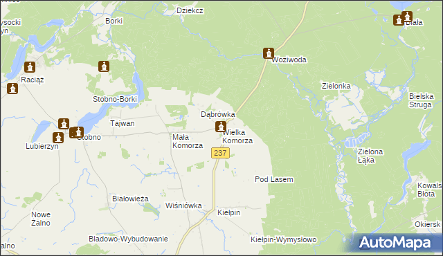 mapa Wielka Komorza, Wielka Komorza na mapie Targeo