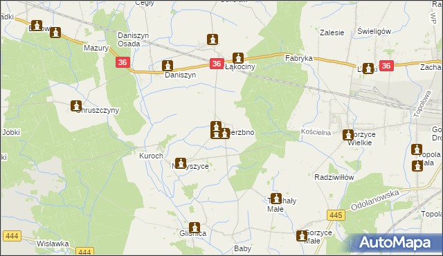 mapa Wierzbno gmina Odolanów, Wierzbno gmina Odolanów na mapie Targeo