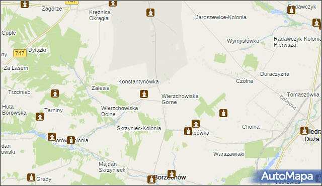 mapa Wierzchowiska Górne, Wierzchowiska Górne na mapie Targeo