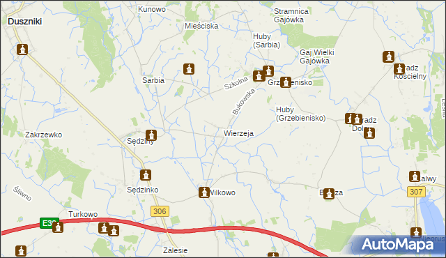 mapa Wierzeja, Wierzeja na mapie Targeo