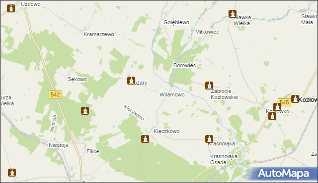 mapa Wilamowo gmina Działdowo, Wilamowo gmina Działdowo na mapie Targeo