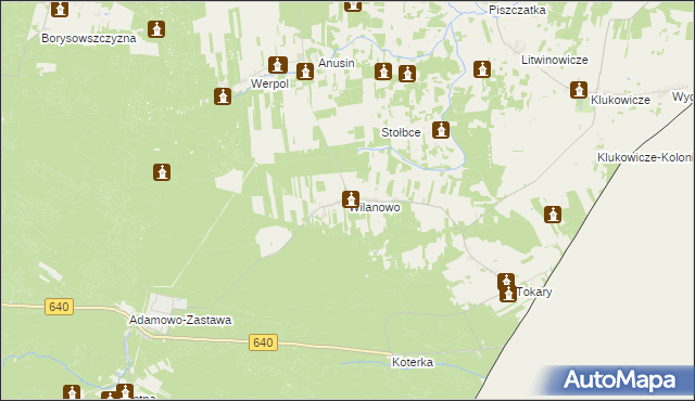 mapa Wilanowo gmina Mielnik, Wilanowo gmina Mielnik na mapie Targeo
