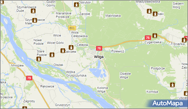 mapa Wilga, Wilga na mapie Targeo