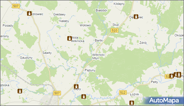 mapa Wilknicki Młyn, Wilknicki Młyn na mapie Targeo