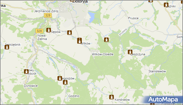 mapa Wilków-Osiedle, Wilków-Osiedle na mapie Targeo