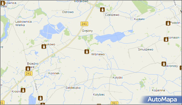 mapa Wiśniewo gmina Wągrowiec, Wiśniewo gmina Wągrowiec na mapie Targeo