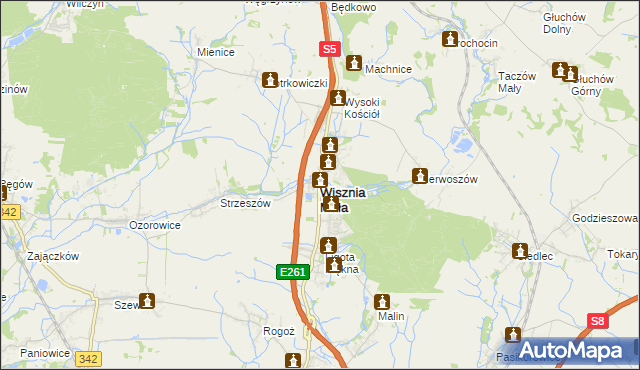 mapa Wisznia Mała, Wisznia Mała na mapie Targeo