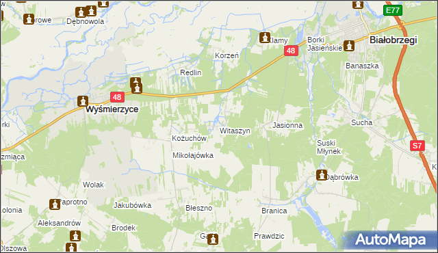 mapa Witaszyn, Witaszyn na mapie Targeo