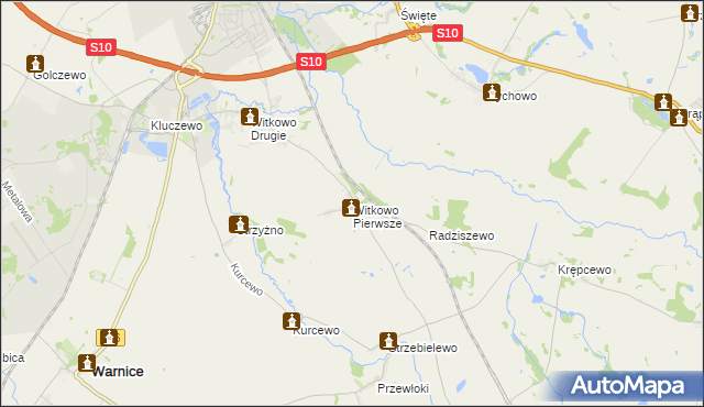 mapa Witkowo Pierwsze, Witkowo Pierwsze na mapie Targeo