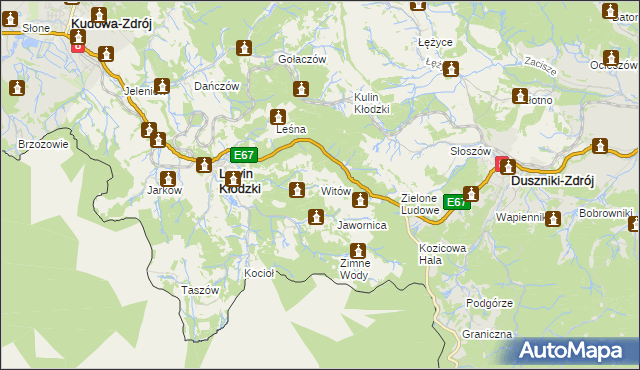 mapa Witów gmina Lewin Kłodzki, Witów gmina Lewin Kłodzki na mapie Targeo