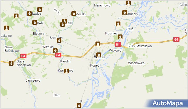 mapa Wizna, Wizna na mapie Targeo