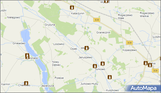 mapa Wławie, Wławie na mapie Targeo