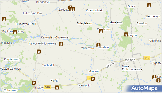 mapa Włoczewo, Włoczewo na mapie Targeo