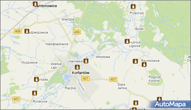 mapa Włostowa, Włostowa na mapie Targeo