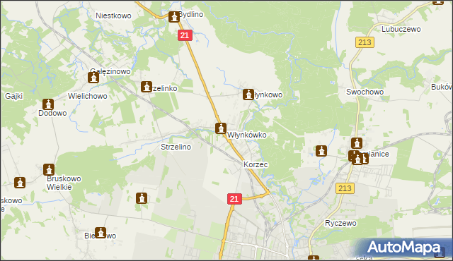 mapa Włynkówko, Włynkówko na mapie Targeo