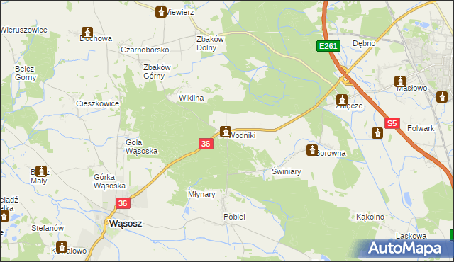 mapa Wodniki, Wodniki na mapie Targeo