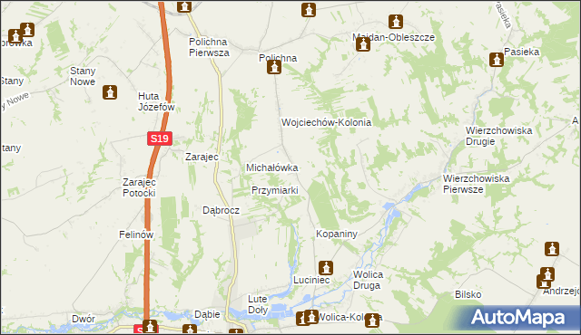 mapa Wojciechów gmina Szastarka, Wojciechów gmina Szastarka na mapie Targeo
