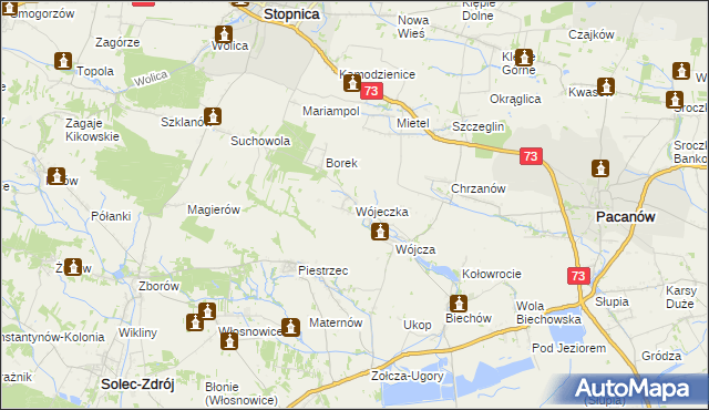mapa Wójeczka, Wójeczka na mapie Targeo