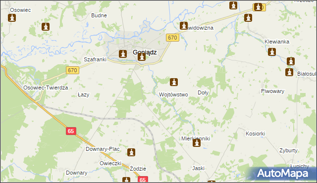 mapa Wojtówstwo, Wojtówstwo na mapie Targeo