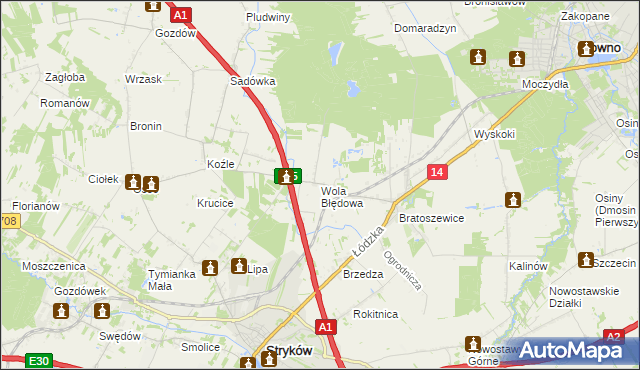 mapa Wola Błędowa, Wola Błędowa na mapie Targeo