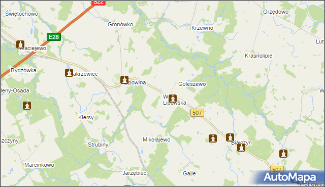 mapa Wola Lipowska, Wola Lipowska na mapie Targeo