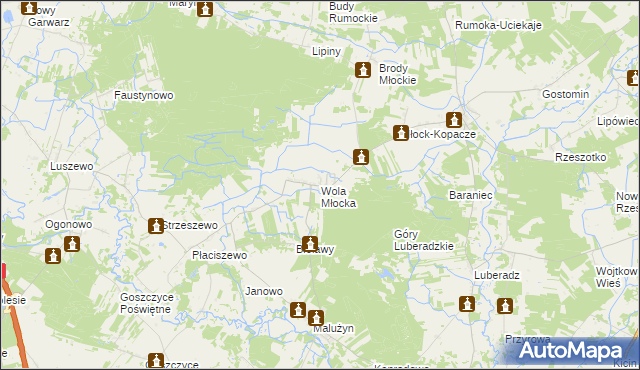 mapa Wola Młocka, Wola Młocka na mapie Targeo