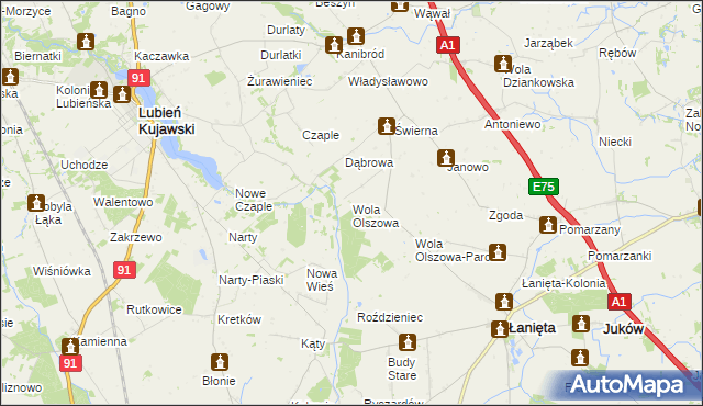 mapa Wola Olszowa, Wola Olszowa na mapie Targeo