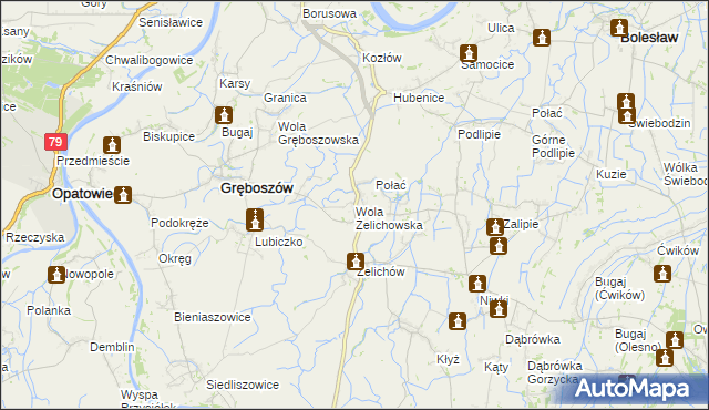 mapa Wola Żelichowska, Wola Żelichowska na mapie Targeo