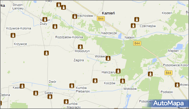 mapa Wolawce, Wolawce na mapie Targeo