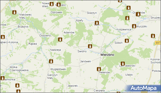 mapa Wólka gmina Wierzbno, Wólka gmina Wierzbno na mapie Targeo