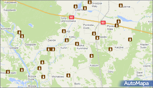 mapa Wólka Kunińska, Wólka Kunińska na mapie Targeo