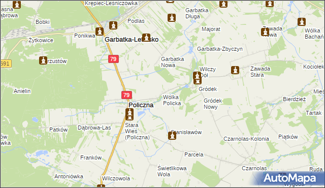 mapa Wólka Policka, Wólka Policka na mapie Targeo