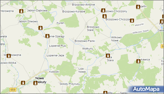 mapa Wołkuny, Wołkuny na mapie Targeo