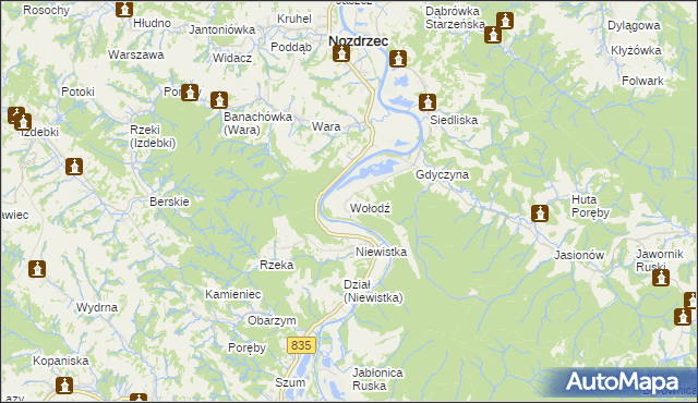 mapa Wołodź, Wołodź na mapie Targeo