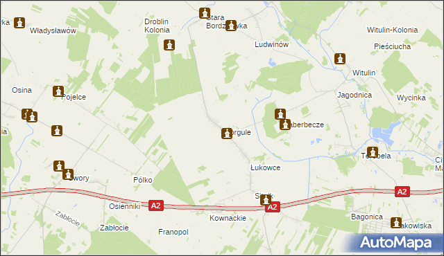 mapa Worgule, Worgule na mapie Targeo