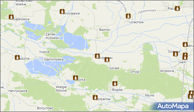 mapa Wróbliniec, Wróbliniec na mapie Targeo