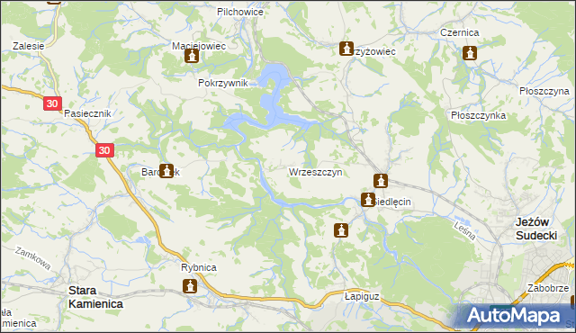 mapa Wrzeszczyn, Wrzeszczyn na mapie Targeo