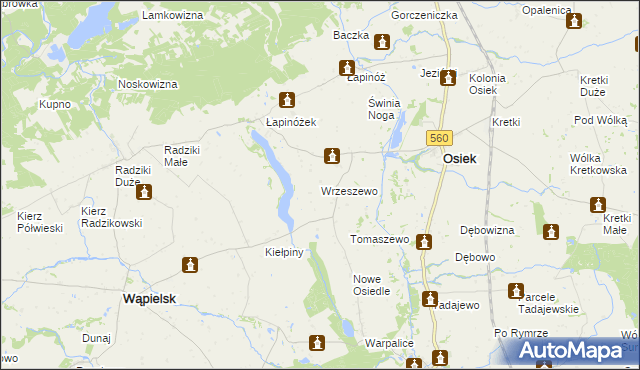 mapa Wrzeszewo, Wrzeszewo na mapie Targeo