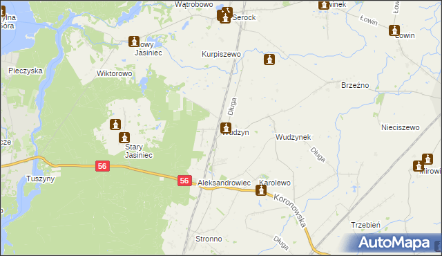 mapa Wudzyn, Wudzyn na mapie Targeo