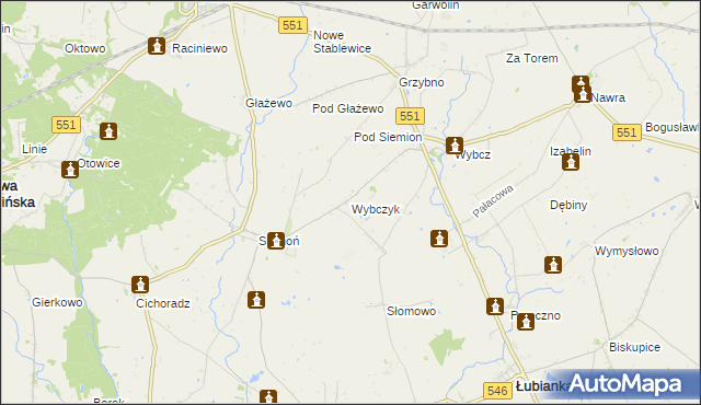 mapa Wybczyk, Wybczyk na mapie Targeo