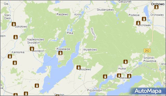 mapa Wylatkowo, Wylatkowo na mapie Targeo