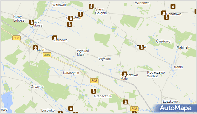 mapa Wyskoć, Wyskoć na mapie Targeo