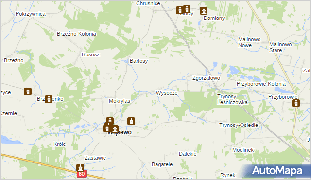 mapa Wysocze, Wysocze na mapie Targeo