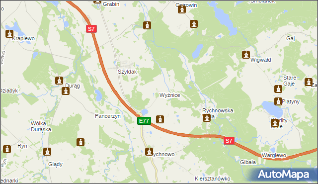 mapa Wyżnice, Wyżnice na mapie Targeo