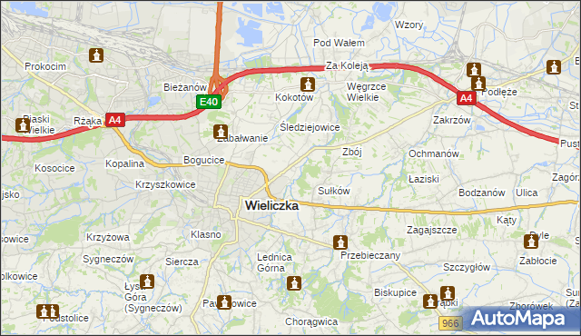 mapa Zabawa gmina Wieliczka, Zabawa gmina Wieliczka na mapie Targeo