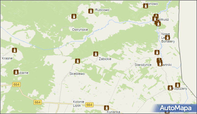 mapa Żabickie, Żabickie na mapie Targeo